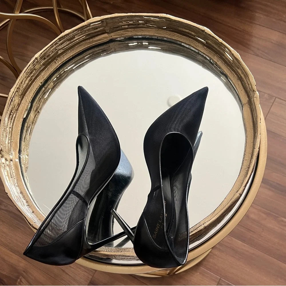 Saint Laurent Elegant Black Stiletto Heels - Picture 8 of 12